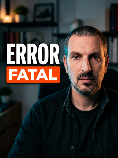 Pocho Costa junto al texto ERROR FATAL